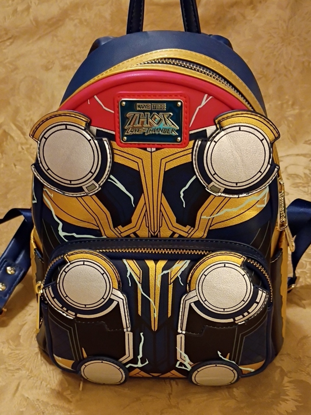 Marvel Thor: Love and Thunder Blue & Gold Backpack New no Tags
